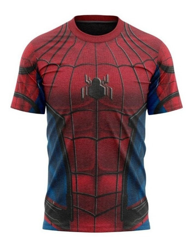 Imagem 1 de 7 de Camiseta Infantil - Traje Homem Aranha Ha Tecido - Dryfit