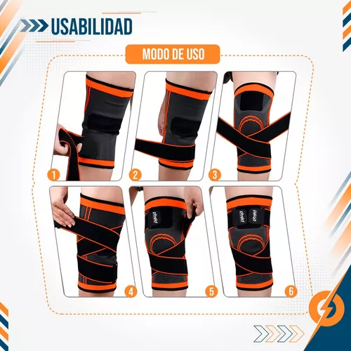 Par Rodilleras Ortopedica Meniscos Ligamento Cruzado Pbold Color Naranja  Talla S