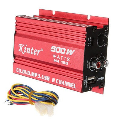 Kinter Ma-150 500w Coche Moto 2 Canales 2 Canales Audio Amp