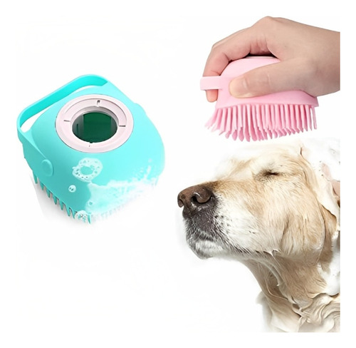 Cepillo Dispensador Para Mascotas De Silicona Baño Masaje