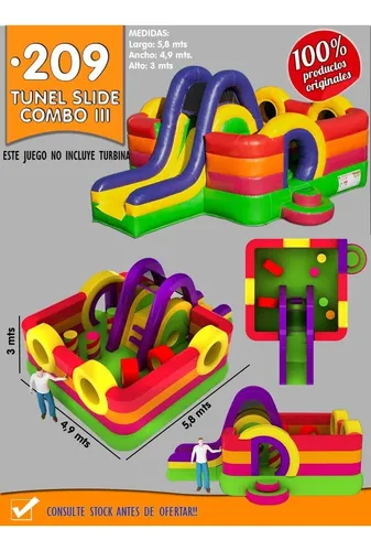 Inflable Combinado C/ Tobogan Y Obstáculos (cod 209)