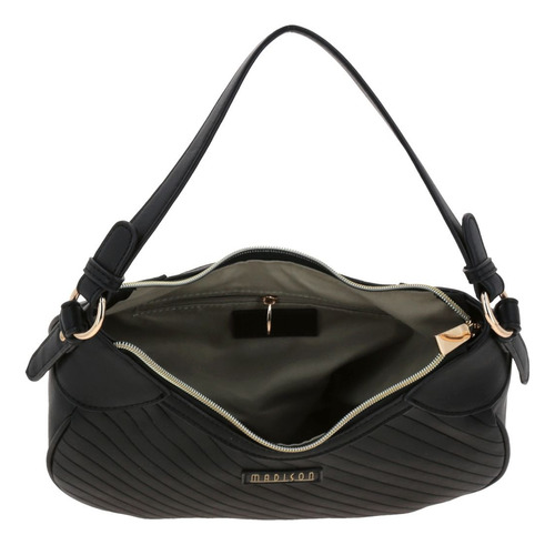 Bolso Baguette Madison Player Para Dama Negro Ajustable Negro Lisa Níquel Negro