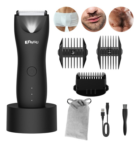 All-in® Barbeador Elétrico Para Áreas Íntimas Corporal Homem Maquina Barbear Barba Cabelo Aparador De Pelos À Prova D'água