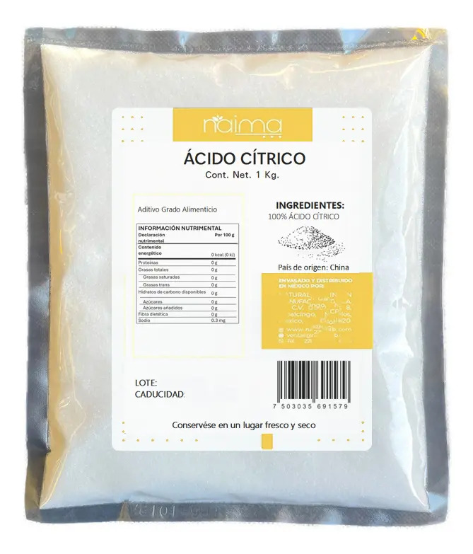 Acido Citrico 1 Kilogramo Acidulante Natural Granel