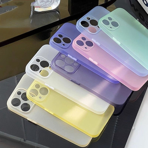 Funda Ultrafina Esmerilada De 0,8 Mm Para iPhone XR Xs Max 11 12 13 14 15 16 Pro Max Case 14 15 16 Plus Funda Capa