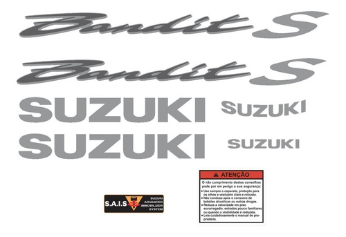 Kit Adesivos Suzuki Gsf Bandit 600s 2005 Preta Ca-02947