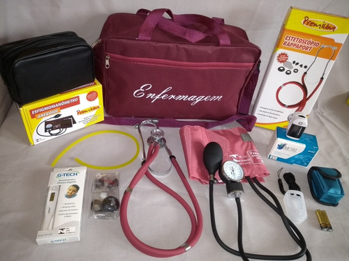 Super Kit De Enfermagem Com Esfigmo E Esteto Várias Cores