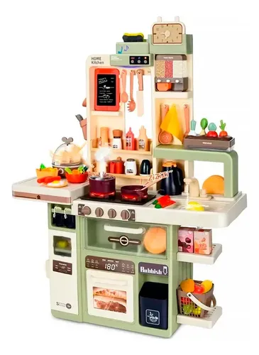 Cozinha Infantil Moderna 88 Pçs Simulação Luz Sons Vapor 229