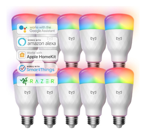 Kit X10 Lampara Led Wifi Color Inteligente Yeelight Google