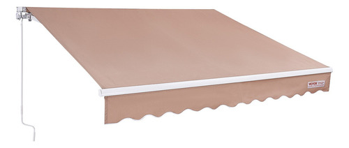 Toldo Retráctil Manual Exterior Poliéster Aire Libre 13x8ft Color Beige