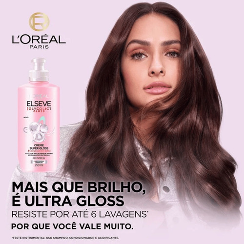 Kit Glycolic Gloss Shampoo Condicionador Pentear Elseve