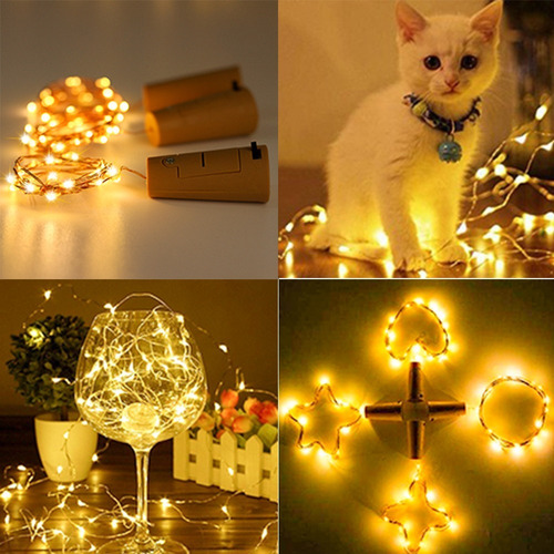 Luces Led Para Botellas De Vino 2m 20 Led A Pilas 12 Uds