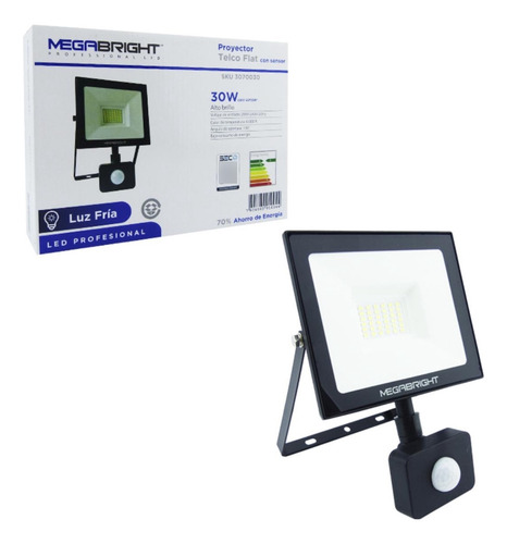 Foco Led Halógeno 30 Watts Sensor Movimiento Luz Fría Certif
