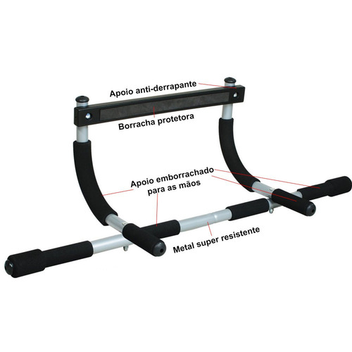 Barra De Exercício Para Porta Iron Gym Performance