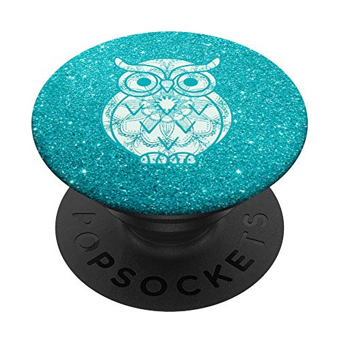 Owl White And Blue (teal) Popsockets Popgrip: Grip Zd874