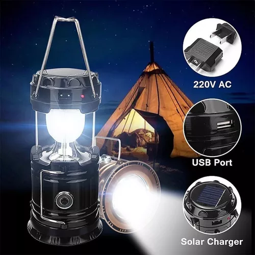 Linterna Farol Camping Lampara Portátil Solar Recargable