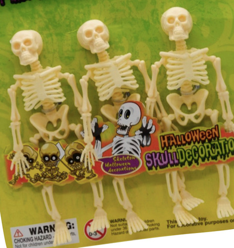 Esqueleto Halloween X 3 Decoracion Souvenirs Cotillon