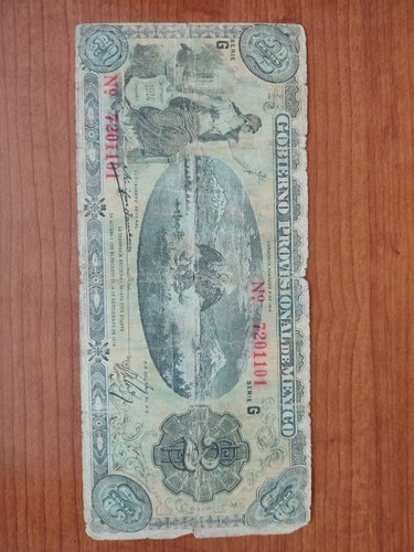 Billete Antiguo Gobierno Provisional De México $2 De 1914