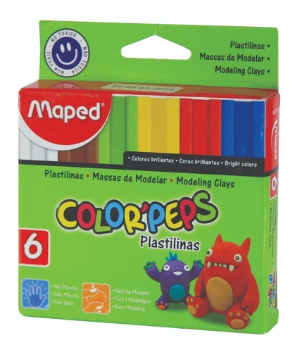 Plastilina Maped Color Peps X 6 Barritas Colores Surtidos