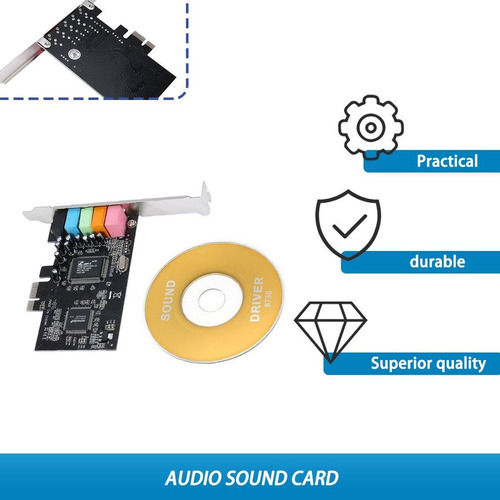 Placa De Som De Áudio Pci-e Express 5.1ch Cmi8738 W/baixo