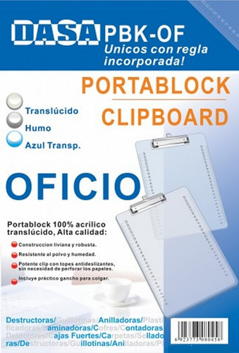 Imagen 4 de 5 de Tabla Porta Block A4 Acrilica Cristal Planilla Portablock