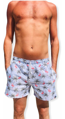 Imagen 1 de 8 de Short De Baño Hombre Papa Flamencos Family Look