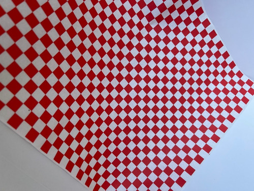 Papel Antigrasa Cuadros Rojos 34x28 Cm 1000u