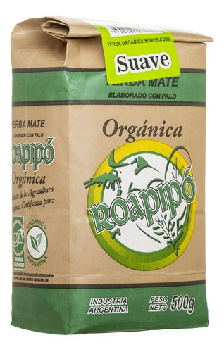 Yerba Mate Organica Suave Roapipo 500 Gr