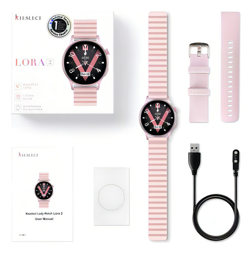 Smartwatch Kieslect Lora 2 Rosado 1.3 Con Llamadas 2 Correas
