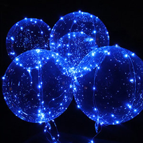 20 Globos Burbuja Cristal Con Luz Led 3 Metros Luminoso 