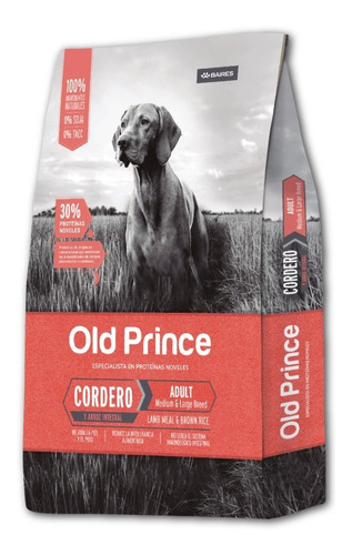 Alimento Old Prince Proteínas Noveles para perro adulto de raza mediana y grande sabor cordero en bolsa de 15 kg