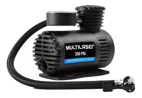 Imagem 2 de 2 de Compressor de ar mini a bateria portátil Multilaser AU601 preto