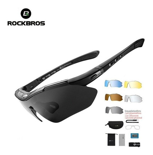 Anteojos Intercambiables Ciclismo/deporte Rockbros Negros