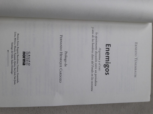 Enemigos - Ernesto Tenembaum - Ed Norma - Fmi Argentina (Usado)