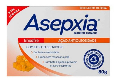 Sabonete Asepxia Enxofre Ação Anti Oleosidade - 80g 5 Unid