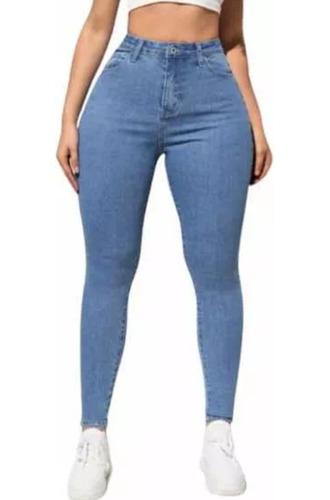 Pantalón Mezclilla Stretch Dama Jeans Con Pretina Ancha
