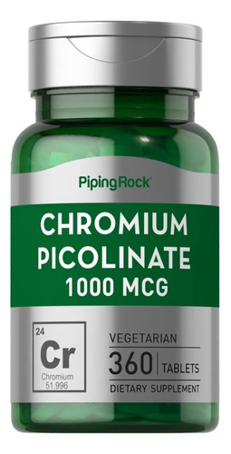 Picolinato De Cromo 1000 Mcg X 360 Tabletas - Piping Rock