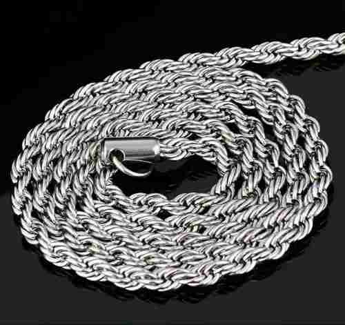 2 Cadenas Tourbillon Plata 40cm Y 4mm Regalo Hombre Mujer