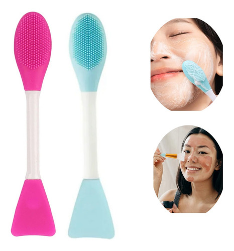Paleta Cepillo Exfoliante Facial Dual Aplicador Mascarilla