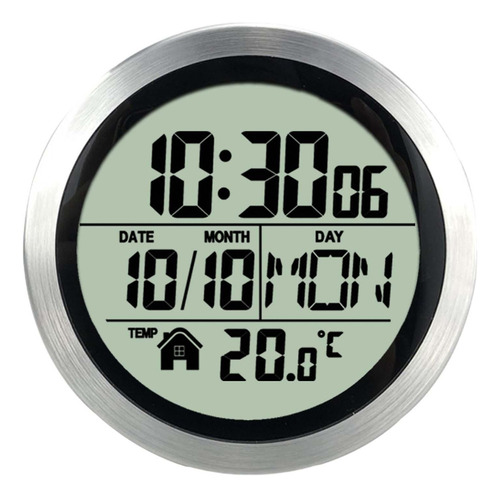 Reloj De Pared Digital Para Baño De 14,6 Marco De Aluminio