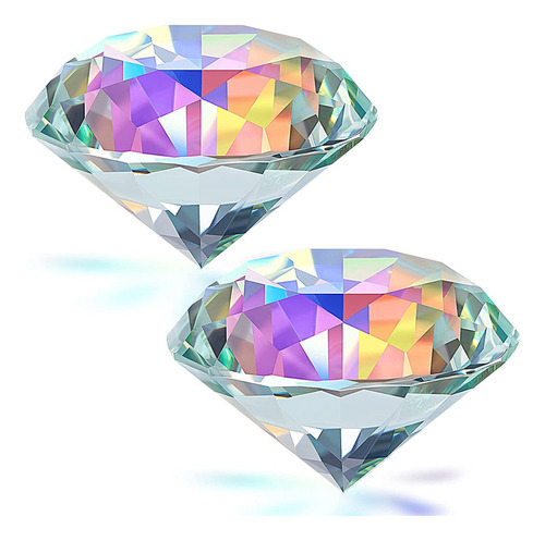 2 Piezas De Cristal De Diamante Facetado De Color Ab De 50 M
