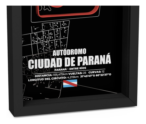 Cuadro Tc Turismo Carretera Circuitos Con Relieve 46x33cm Negro Parana Negro
