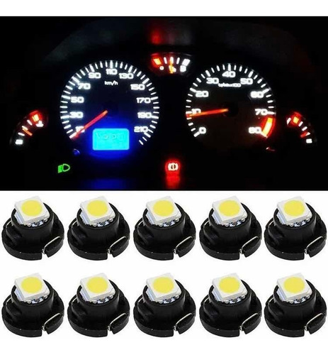 2x Focos T4.7 12mm Bulbos Cluster 12v 1 Smd 5050 Led Blanco