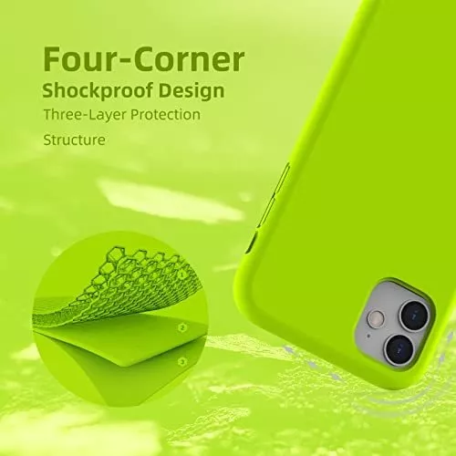 Funda de silicona líquida neón para iPhone, carcasa fluorescente para iPhone  15 pro max, 13 Pro Max, 14 Pro, 11, 12, 14, 15 Plus, lente de cobertura  completa