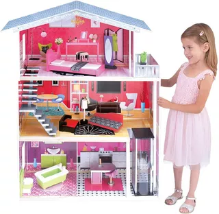 Casa De Muñecas Isabella Dollhouse Kids House Color Rosa