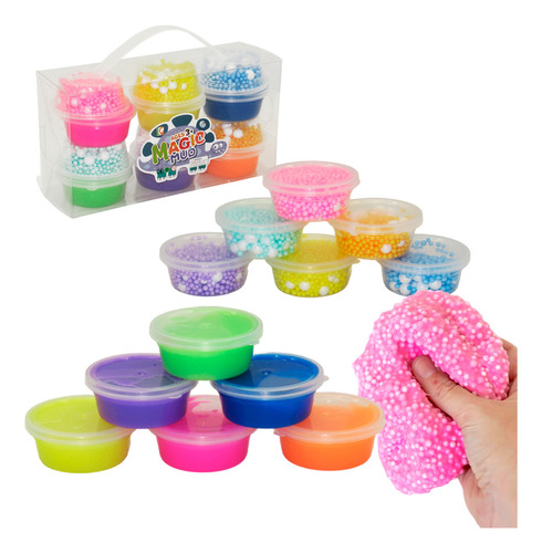 Kit Slime Foam Masa Elástica Moldear Juguete Niños X 6u