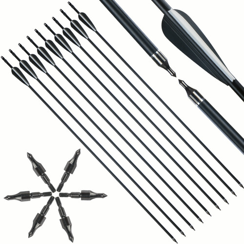 Fiberglass Arrows Practical Carbon Target 12 Unidades