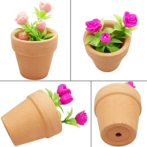 4 Piezas Mini Casa De Muñecas Planta En Maceta Modelo De Flo