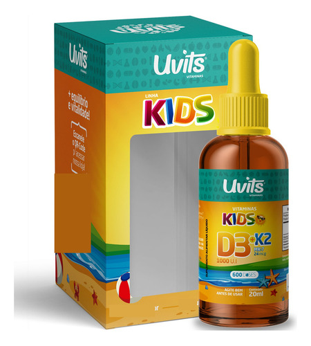 Kit Ferro Bisglicinato 30ml + Vitamina D3 K2 Kids 20ml Uvits Sabor Frutas Vermelhas