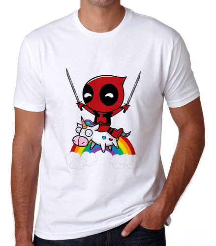 Blusa Deadpool En Unicornio Mujer Sublimación Token Marvel